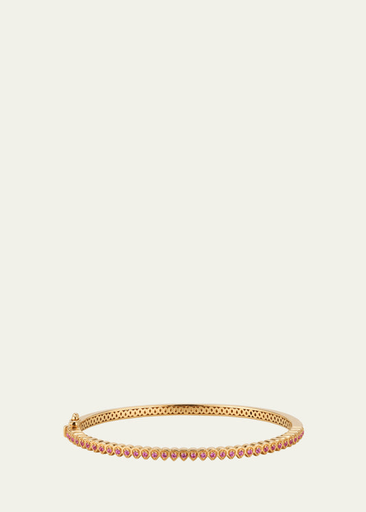 Mandala Petal Bangle with Pink Sapphires