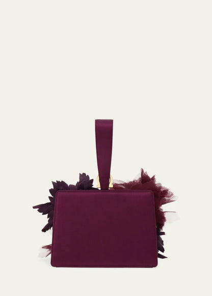 Flowers Suede Wristlet Clutch Bag