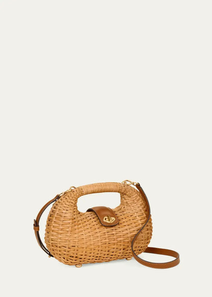 Lydia Woven Rattan Crossbody Bag