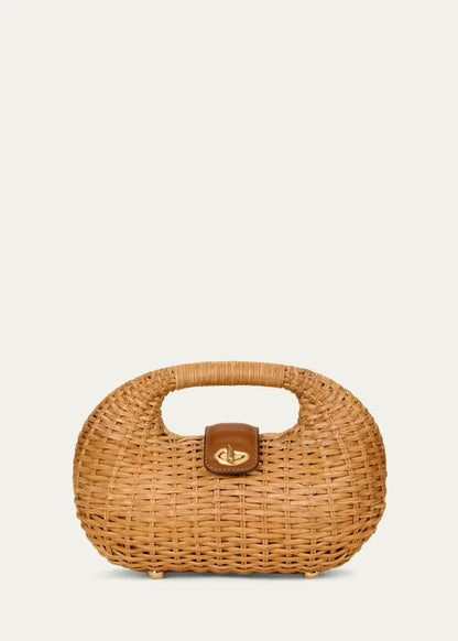 Lydia Woven Rattan Crossbody Bag