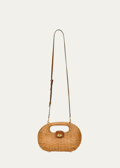 Lydia Woven Rattan Crossbody Bag