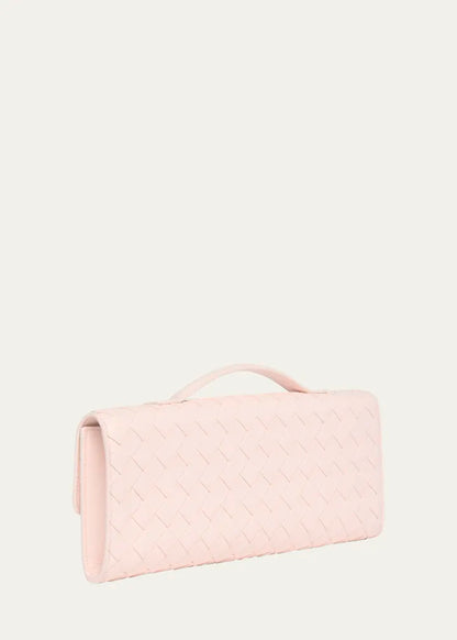 Andiamo Flower-Embellished Leather Clutch Bag