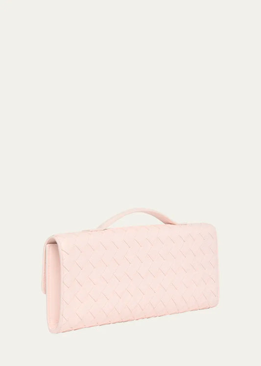 Andiamo Flower-Embellished Leather Clutch Bag