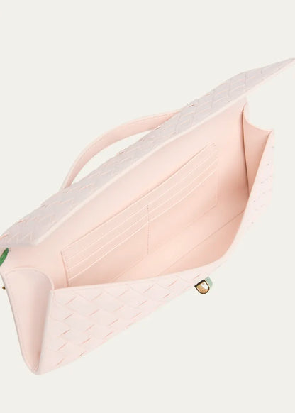 Andiamo Flower-Embellished Leather Clutch Bag