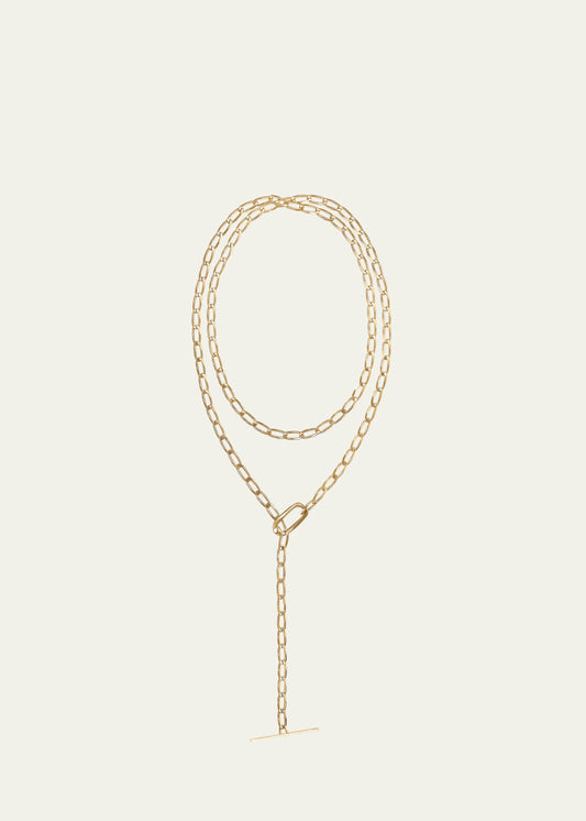 Gold Biography Wrap Toggle Lariat