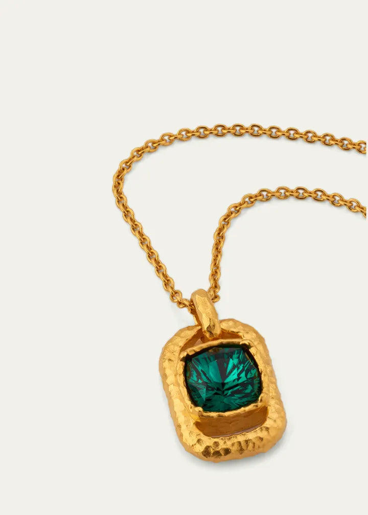 Rectangular Crystal Pendant Necklace