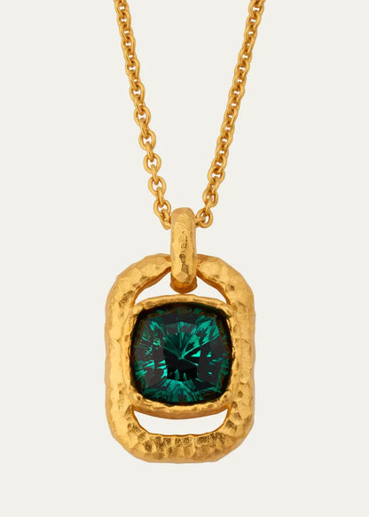 Rectangular Crystal Pendant Necklace