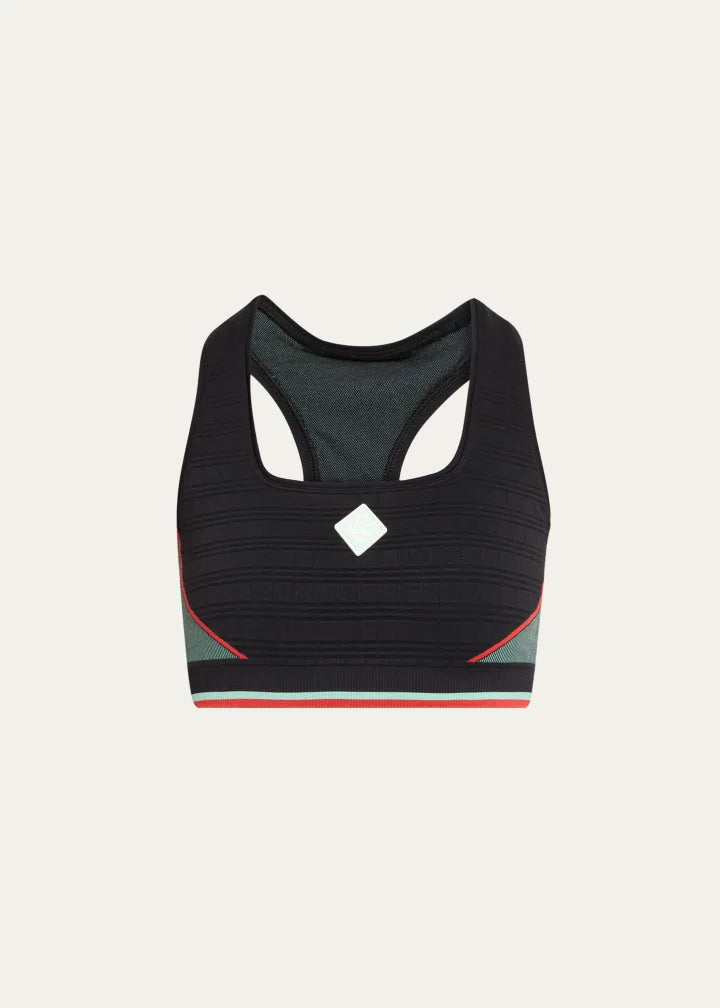 CASABLANCA Check Jacquard Seamless Sports Bra
