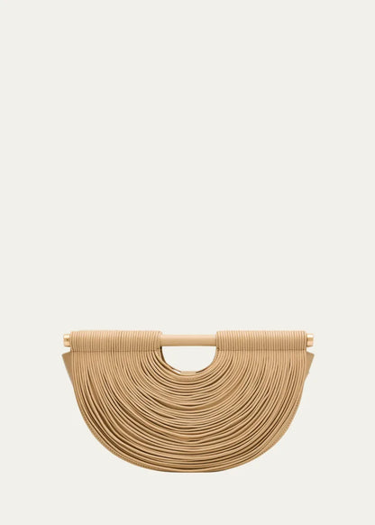 Lou Draped Leather Clutch Bag