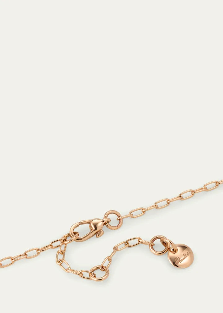 Rose Gold Diamond Pave Donut Pendant Necklace