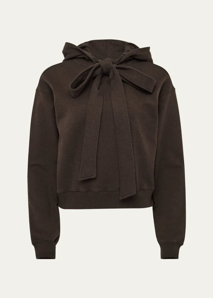 Tied Bow Cotton Hoodie