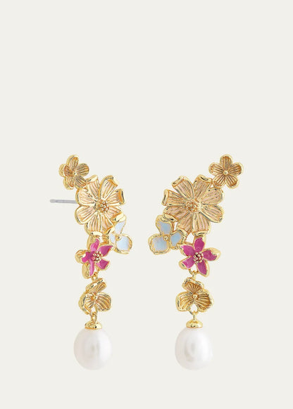 Wildflowers Pearl Drop Earrings