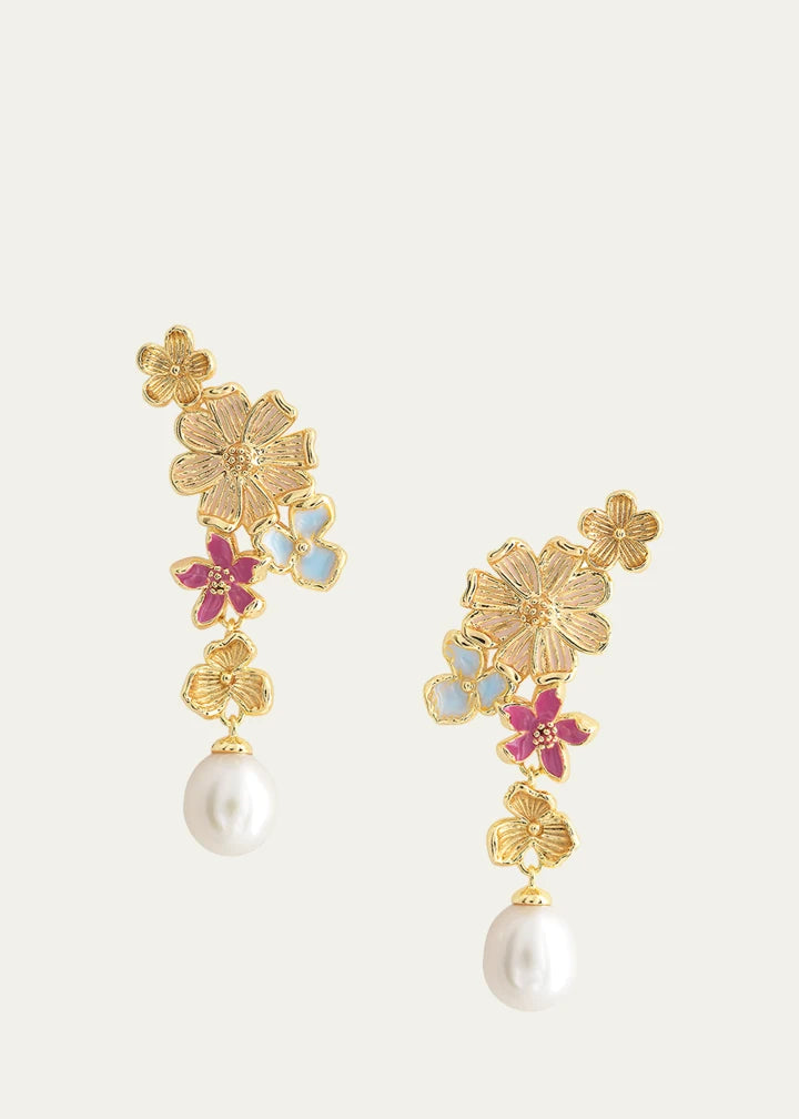 Wildflowers Pearl Drop Earrings