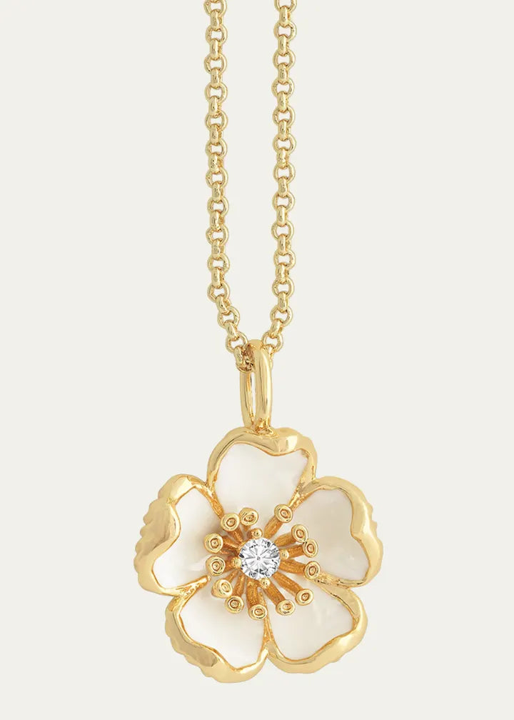 Wildflowers Enameled Pendant Necklace