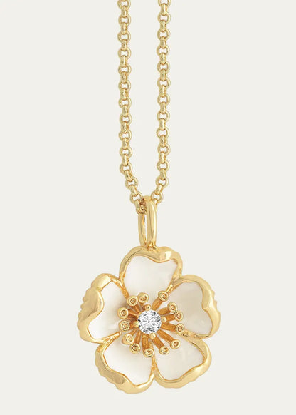 Wildflowers Enameled Pendant Necklace