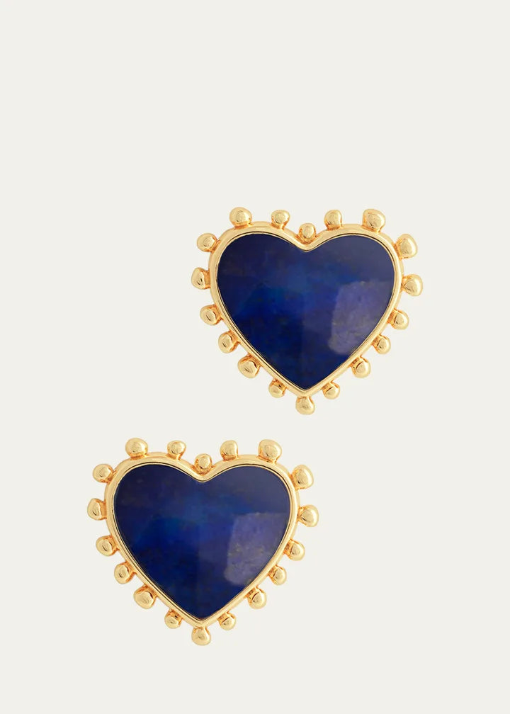 Heart Stone Stud Earrings