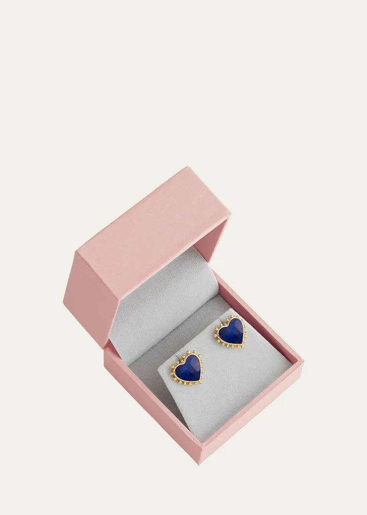 Heart Stone Stud Earrings