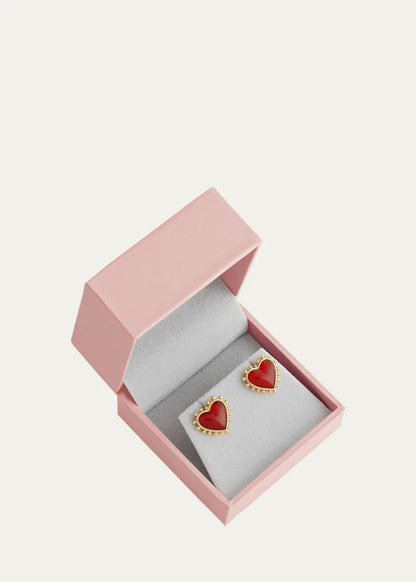 Heart Stone Stud Earrings