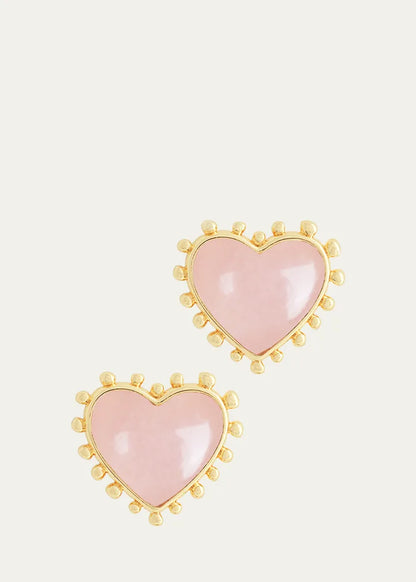 Heart Stone Stud Earrings