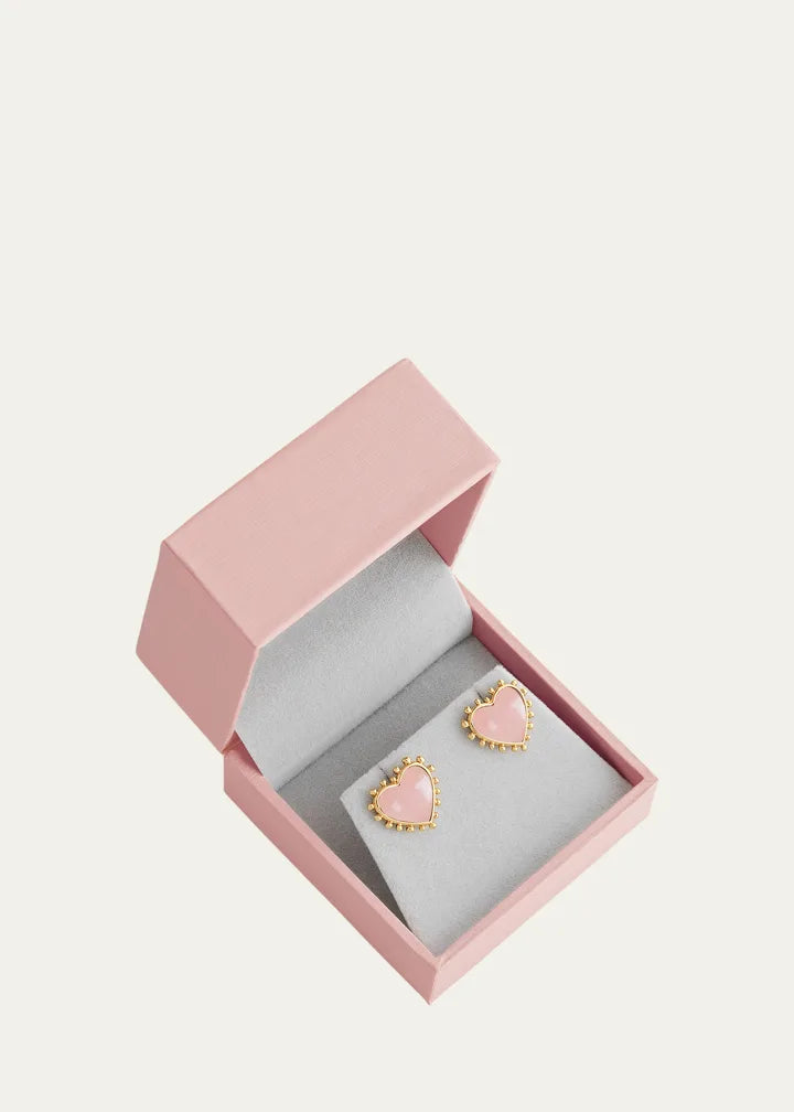 Heart Stone Stud Earrings