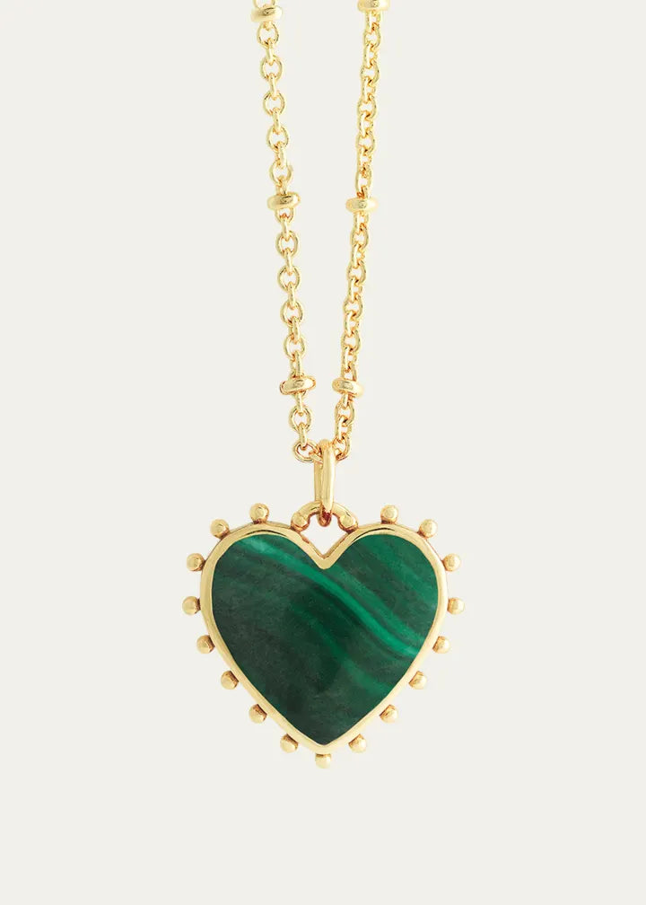 Heart Stone Pendant Necklace