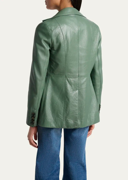 Slouch Leather Belted Single-Breasted Jacket