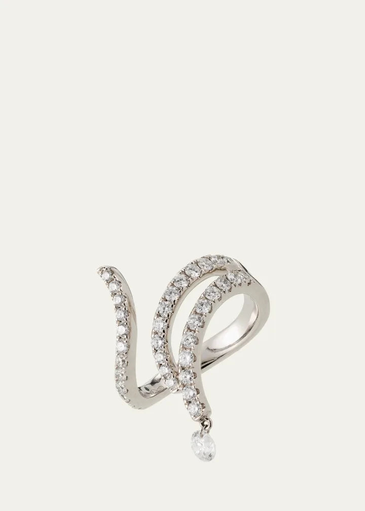 Floating Diamond Curve Ring