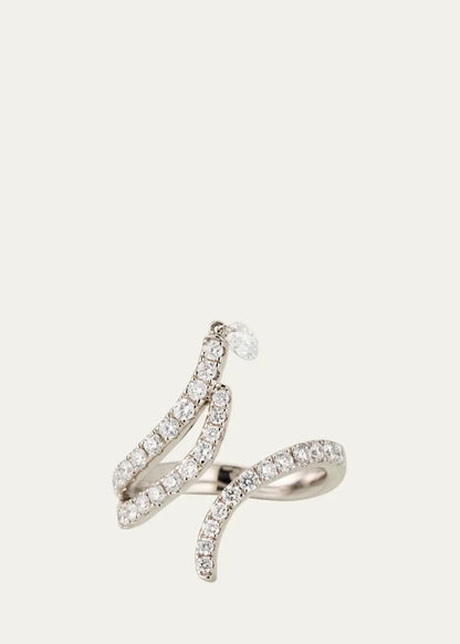 Floating Diamond Curve Ring