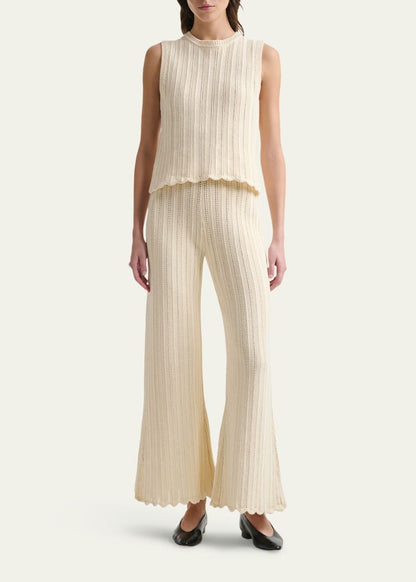 Altuzarra Petey Knit Scalloped Wide-Leg Pants