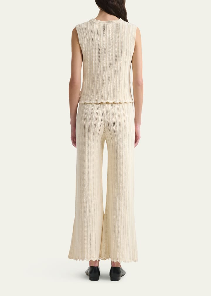 Altuzarra Petey Knit Scalloped Wide-Leg Pants