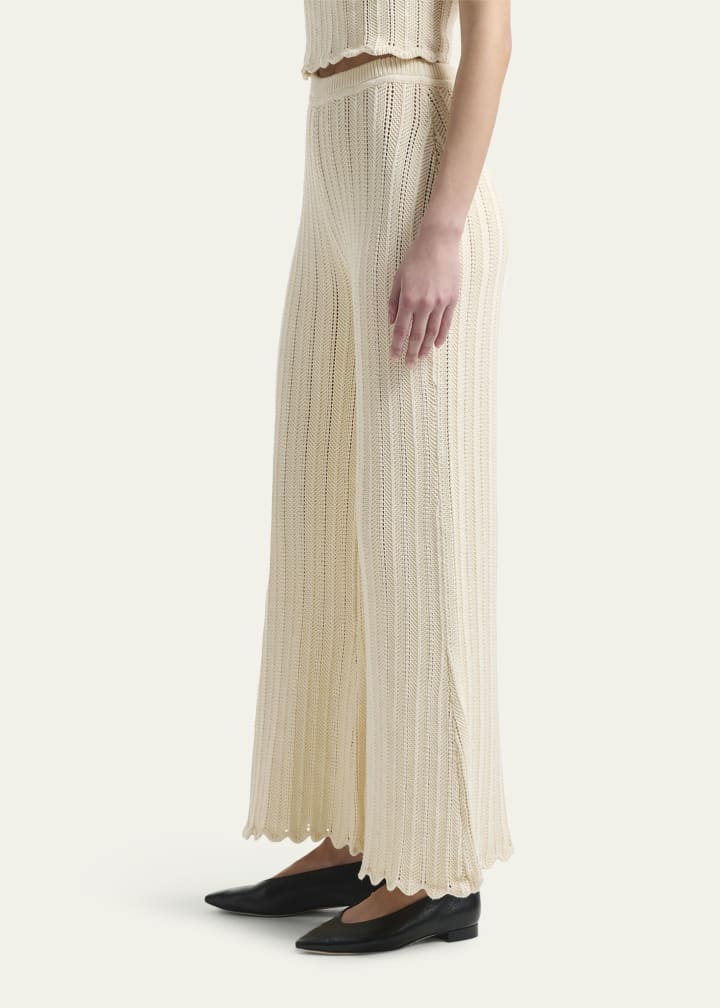 Altuzarra Petey Knit Scalloped Wide-Leg Pants