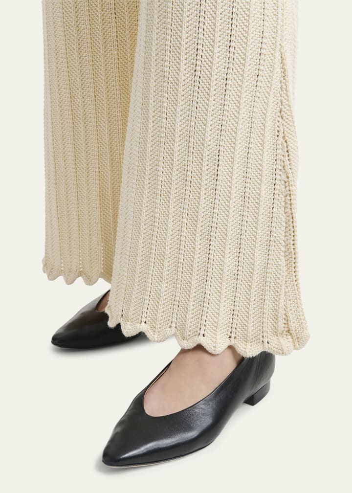 Altuzarra Petey Knit Scalloped Wide-Leg Pants