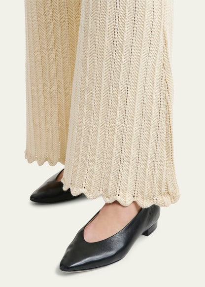 Altuzarra Petey Knit Scalloped Wide-Leg Pants