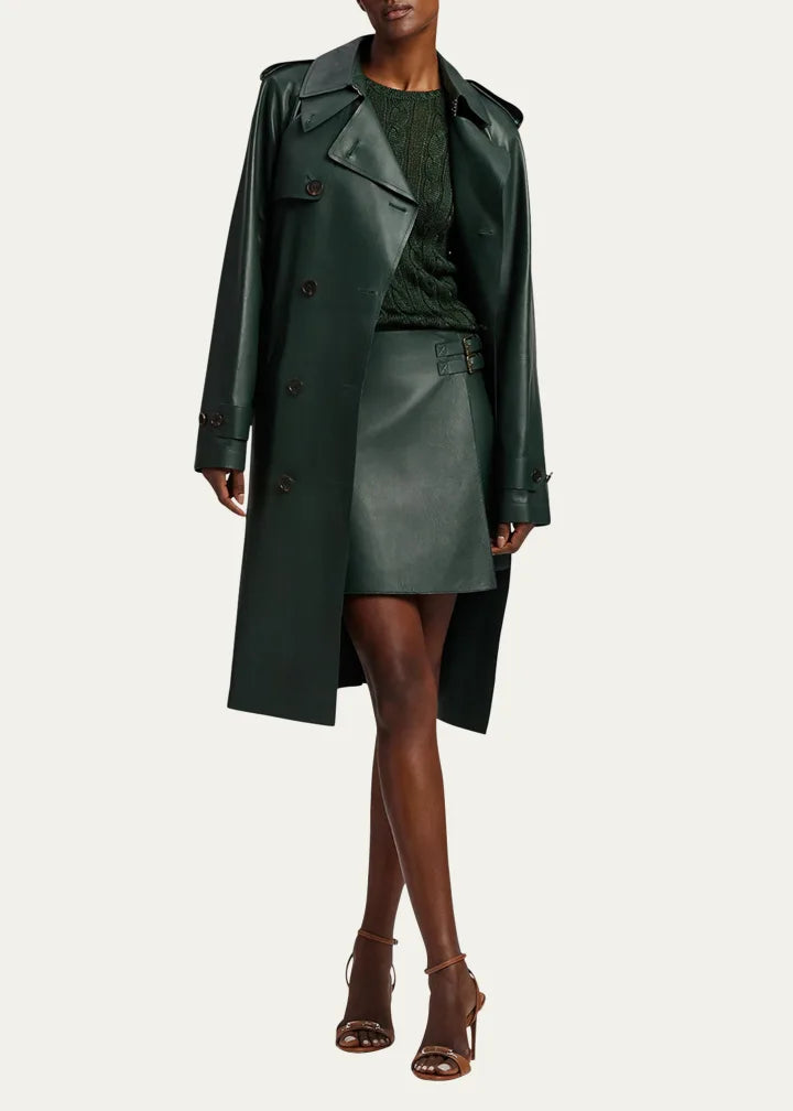 Niles Leather Trench Coat