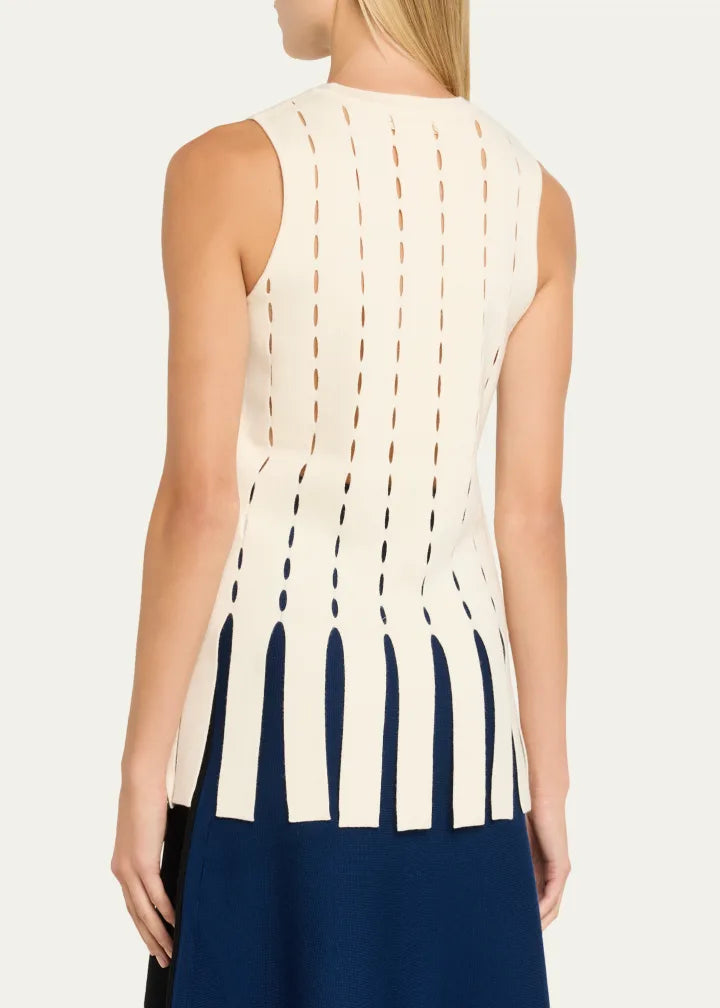 Eddie Sleeveless Cutout Merino Wool Top
