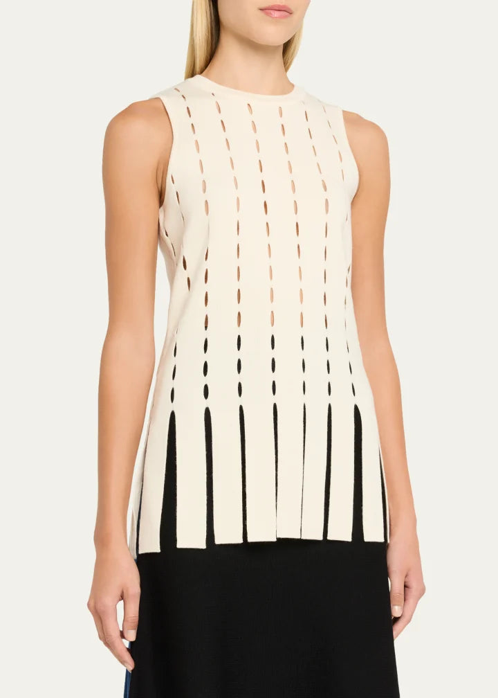 Eddie Sleeveless Cutout Merino Wool Top