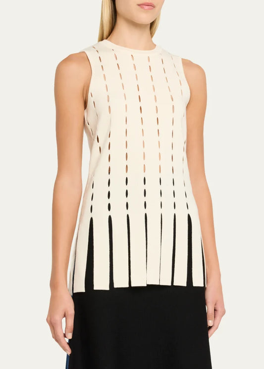 Eddie Sleeveless Cutout Merino Wool Top