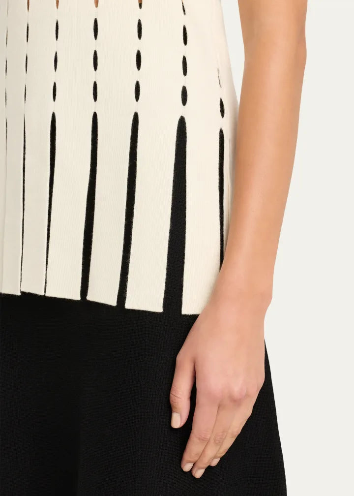 Eddie Sleeveless Cutout Merino Wool Top