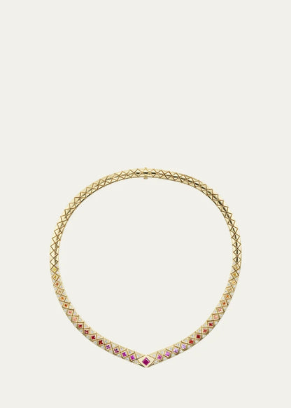 Bliss Collar Necklace with Multicolor Sapphires