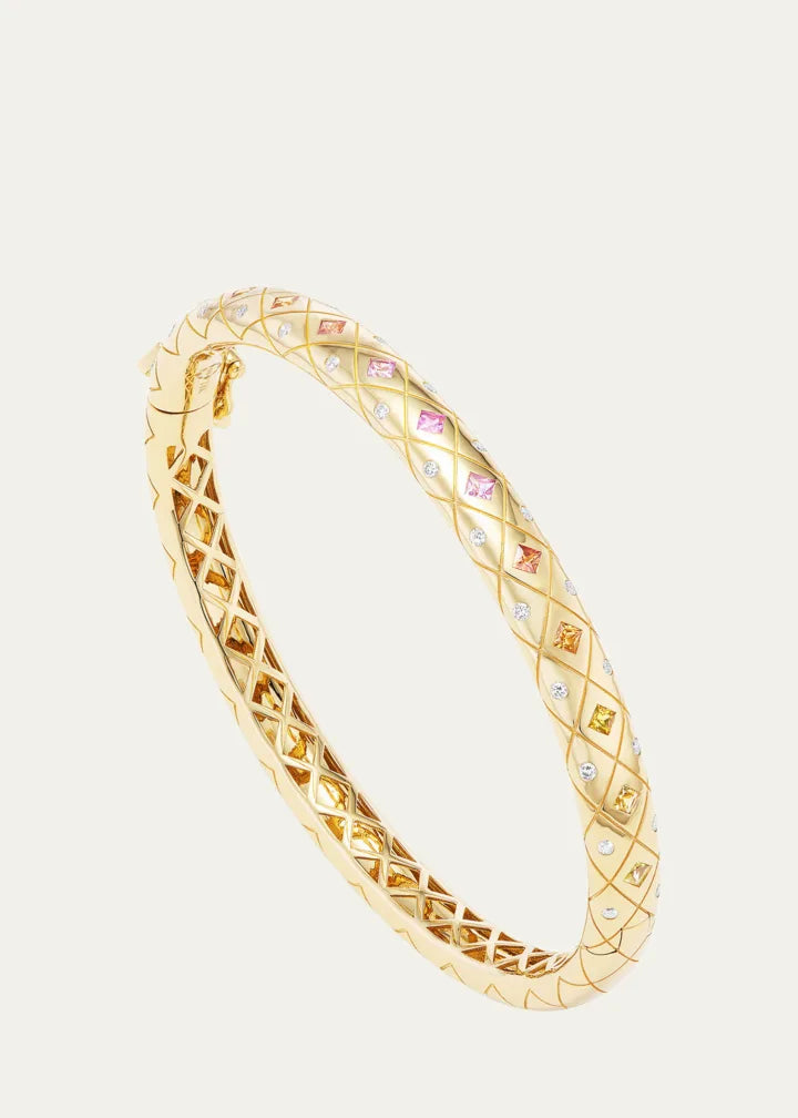 Bliss Bangle with Multicolor Sapphires and White Diamonds
