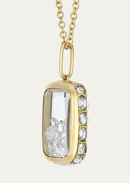 Cushion Necklace with Rose-Cut Diamonds and Kaleidoscope Shaker