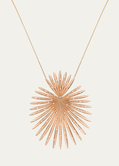 Rose Gold Palma Starburst Pendant Necklace with Diamonds