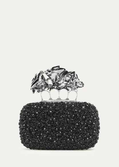 Rose Sculptural Crystal-Encrusted Clutch Bag