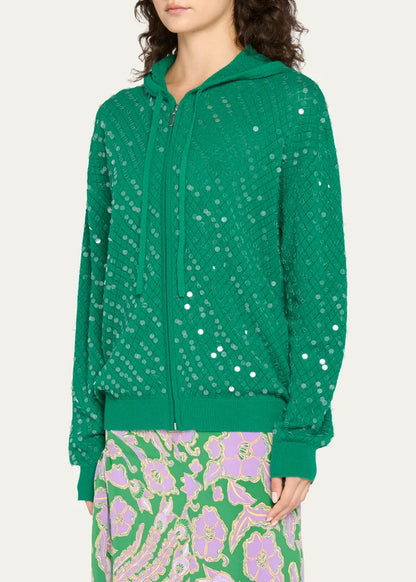 x Henry Zankov Marco Sequin Pointelle Knit Hoodie