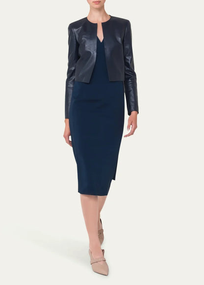 Hasso Cropped Napa Leather Jacket