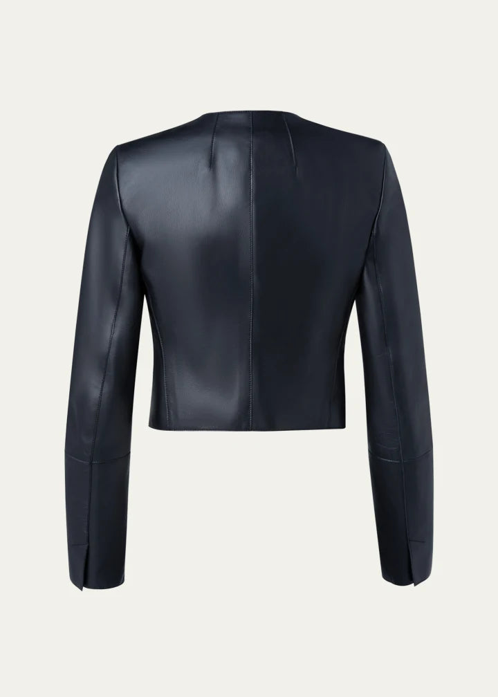 Hasso Cropped Napa Leather Jacket