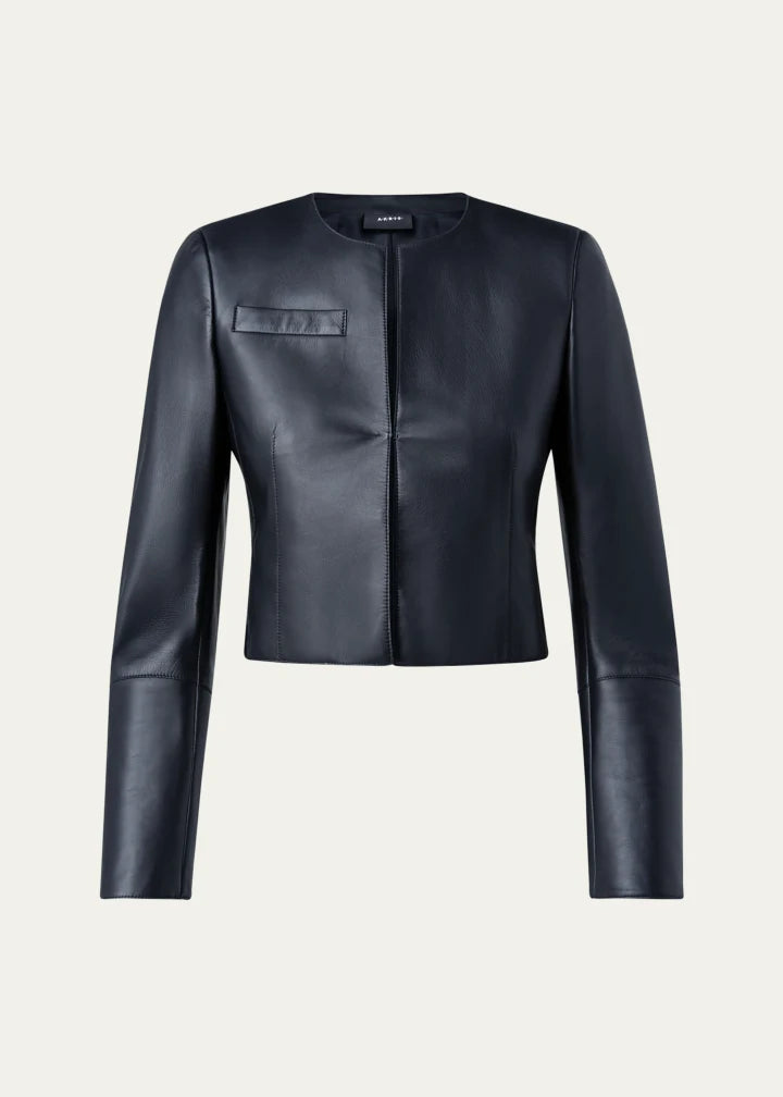 Hasso Cropped Napa Leather Jacket