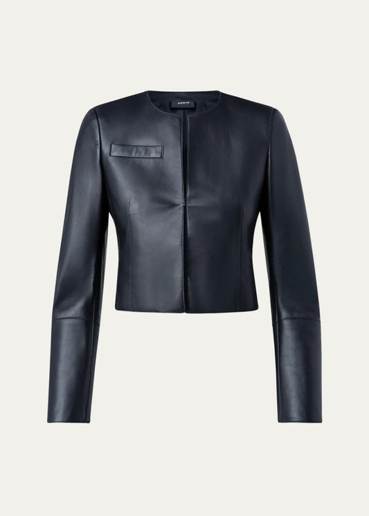 Hasso Cropped Napa Leather Jacket