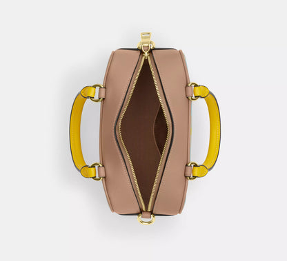 Satchel Crossbody Bag With Plaid Print