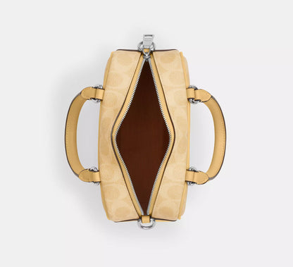 Coach X Peanuts Satchel Crossbody Bag In Signature Canvas With Charlie Brown